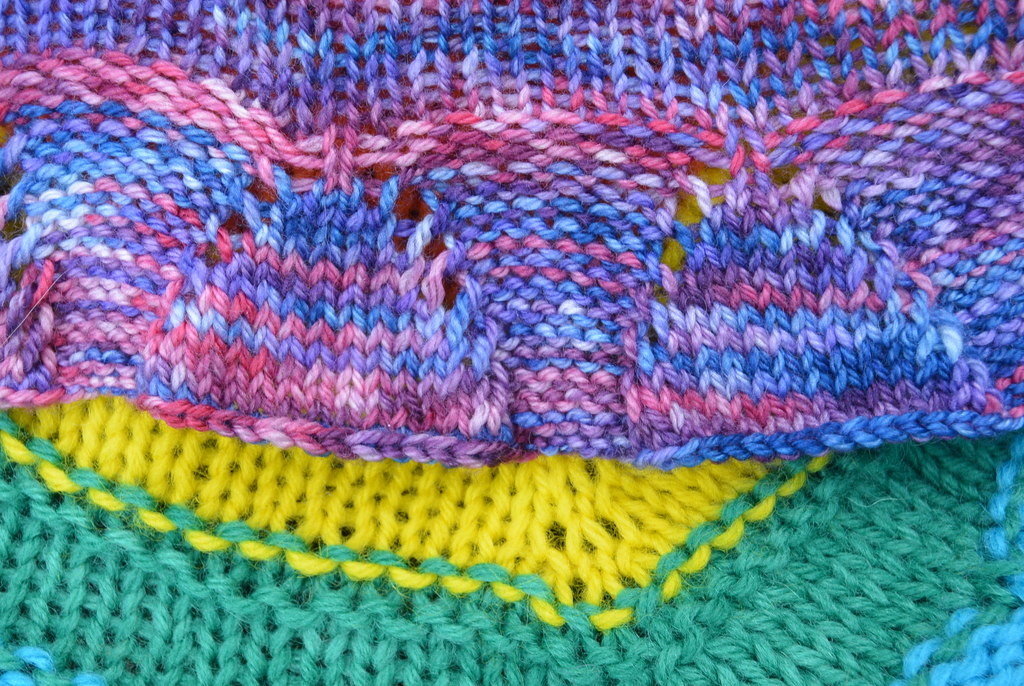 Fingering weight shawl with regular yarn overs