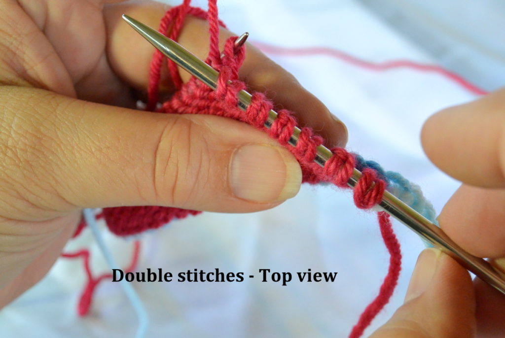 Double stitches - top view