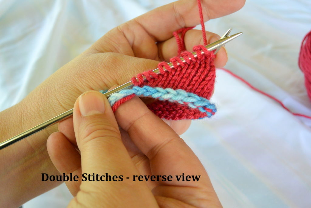 Double stitches (reverse view)
