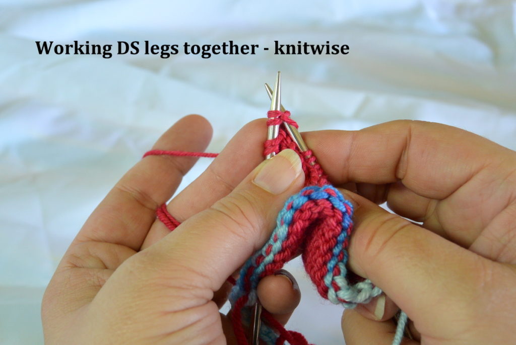 Working DS legs together knitwise